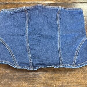 Universal Thread Dark Blue Denim Strapless Bustier Top size 6